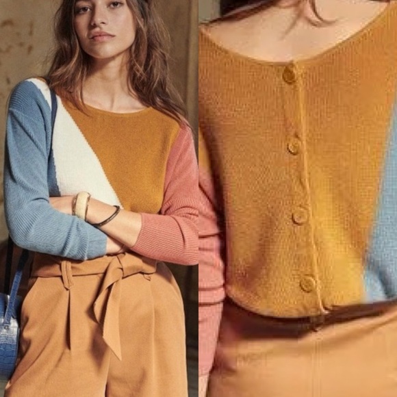 Sezane Sweaters - Sezane Merino Wool Blend Reversible Cardigan Sweater Jumper Matthis Size Medium